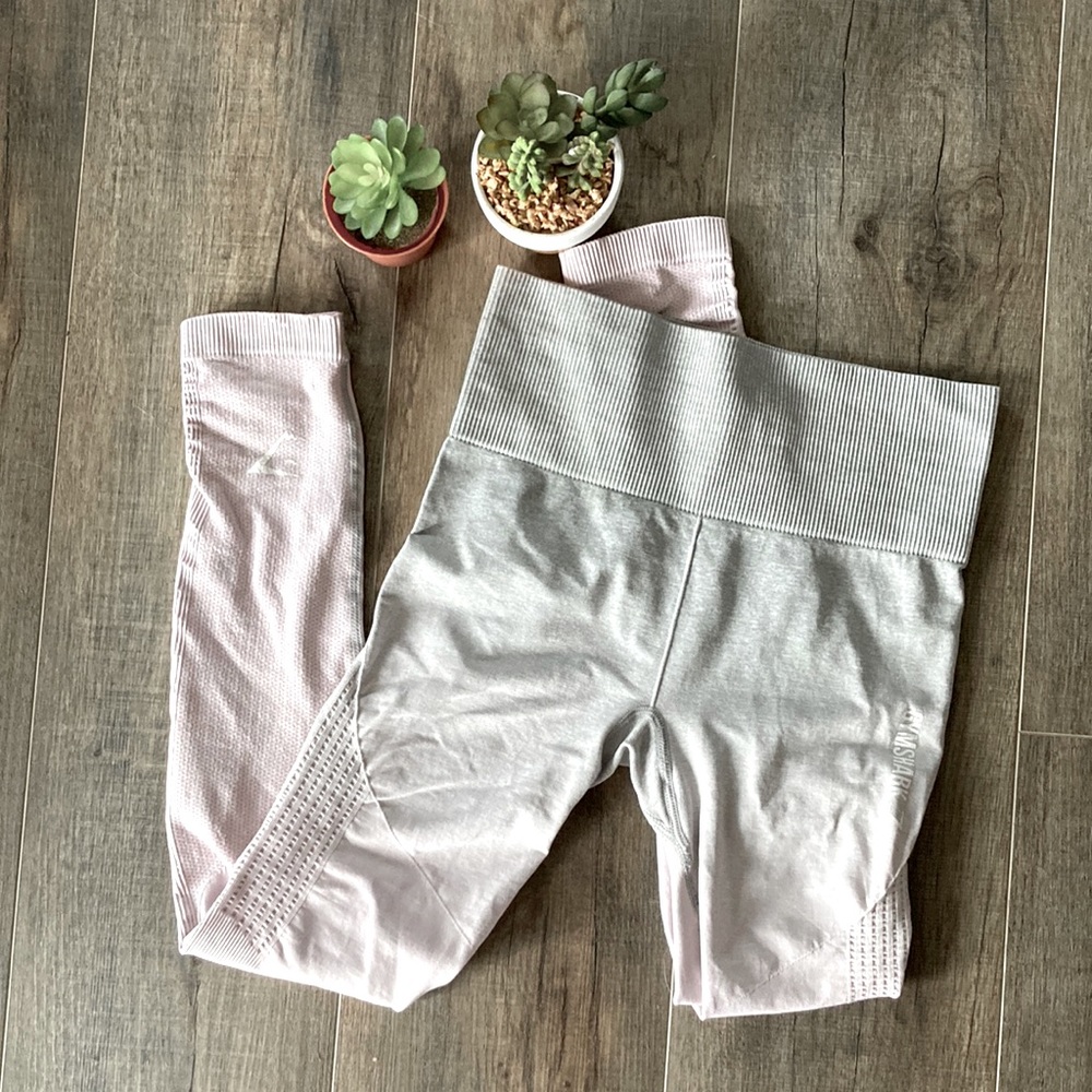 Gym Shark Grey and Pink Ombré Leggings